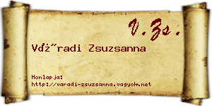 Váradi Zsuzsanna névjegykártya